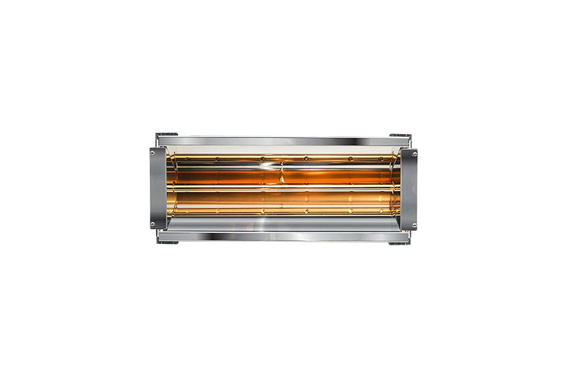 Radiant infrared heater equipped with the new special lamp with a Fast Medium-Wave.